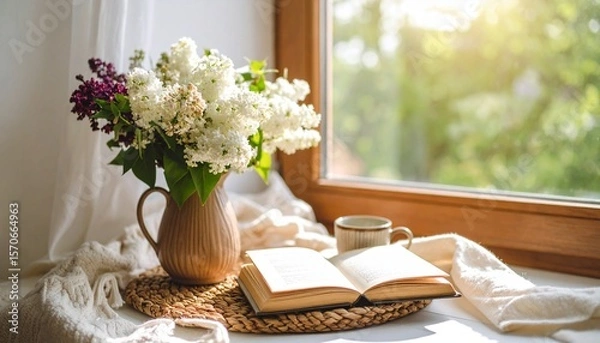 Obraz Aesthetic cosu light setup for reading.