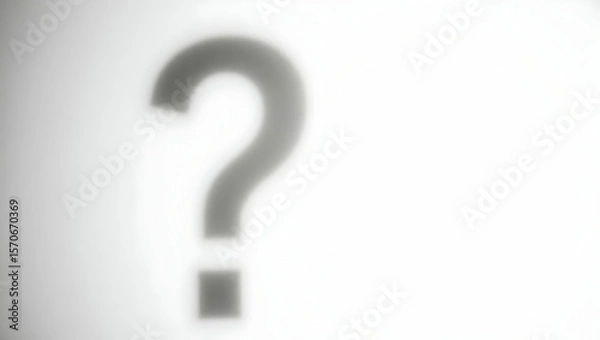 Obraz Question icon A shadow-formed question mark made only from lighting, no physical object, on a pure white background