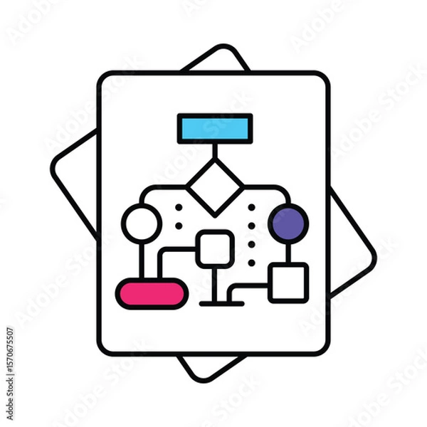 Fototapeta Workflow Vector Filled outline illustration style icon. EPS 10 file