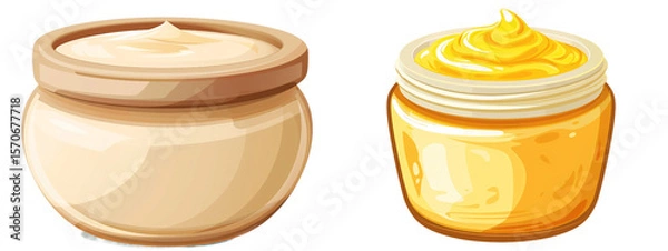 Fototapeta Cream Jars and Product Illustrations