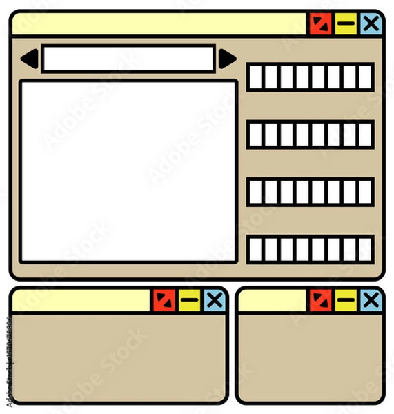 Obraz かわいい感じのレトロなコンピュータウィンドウデザイン