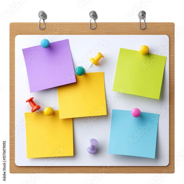 Fototapeta Clipboard with blank sticky note for creative sme startup. planning tool for memo organization and reminders
