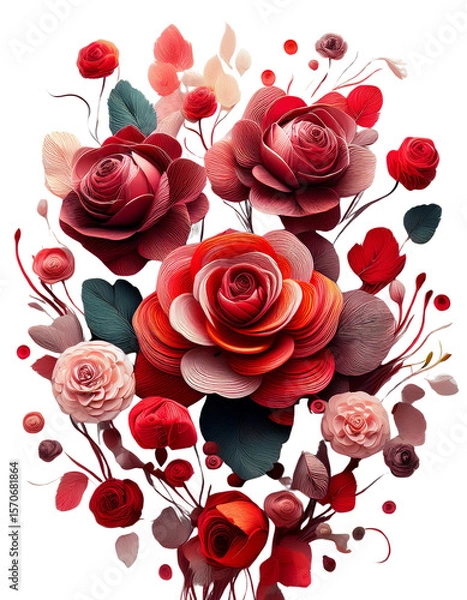 Fototapeta seamless pattern with roses