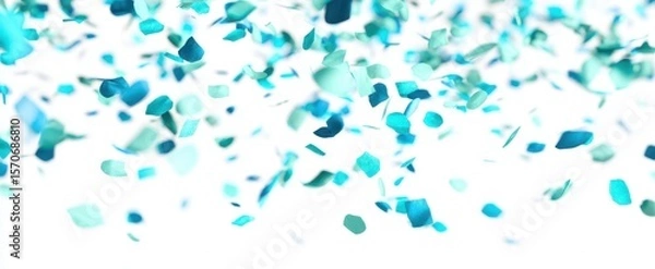 Fototapeta The colorful confetti floating joyfully in a bright celebration atmosphere.