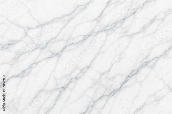 Fototapeta Elegant white marble slab texture with subtle gray veins offering clean minimal background for luxury branding mockup kitchen interior design