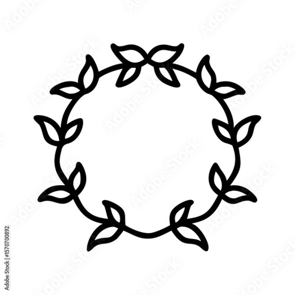 Obraz Wreath with leaves in minimal design for autumn decoration concept  
