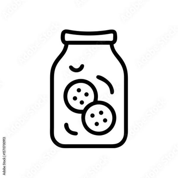 Obraz Pickled vegetables in a jar with circular shapes and outlines  