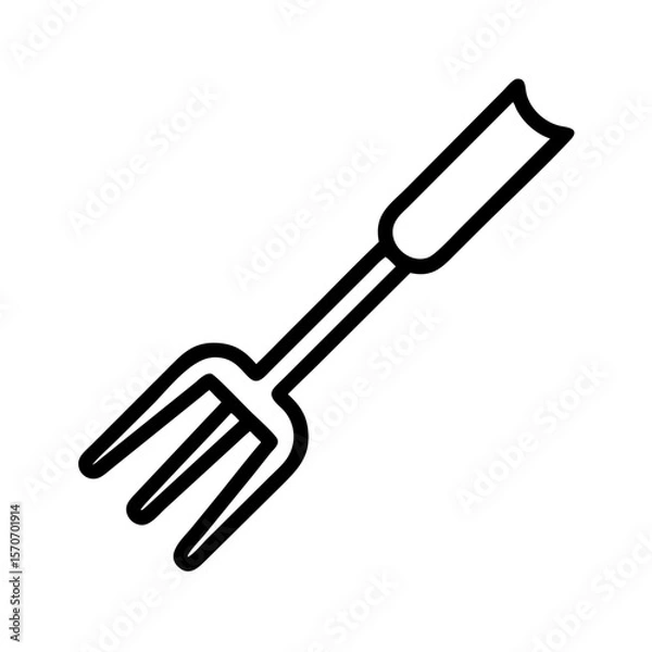 Obraz Gardening pitchfork icon with simple outline design  