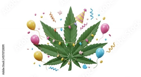 Obraz Cannabis leaf celebration design