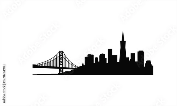 Fototapeta San francisco cityscape landmark silhouette