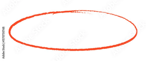 Fototapeta Freehand oval highlighting mark, hand drawn encircle vector element