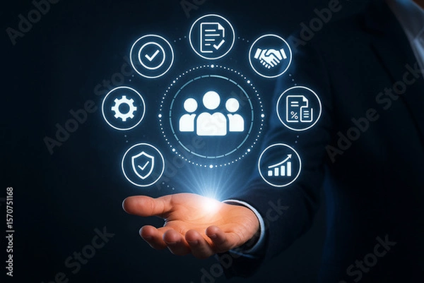 Fototapeta Understanding business process management bpm and workflow automation for team collaboration success