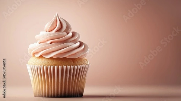 Fototapeta realistic advertising perfect cupcake, premium material studio backgroundwith high-resolution, hyper-realistic product photography