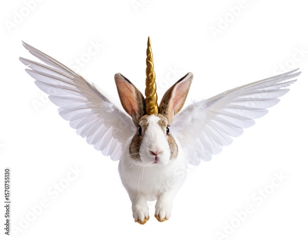 Obraz ユニコーンの角が生えたウサギ、バニーコーン