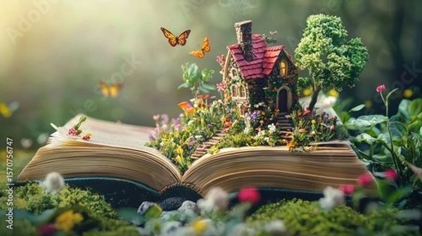 Fototapeta Stories come out of an open book
