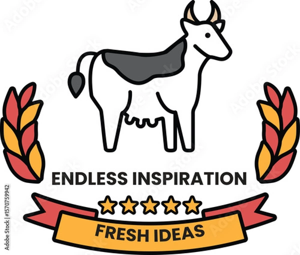 Obraz A cow with a white face