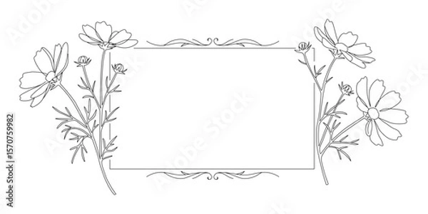 Fototapeta コスモスのシンプル横枠01