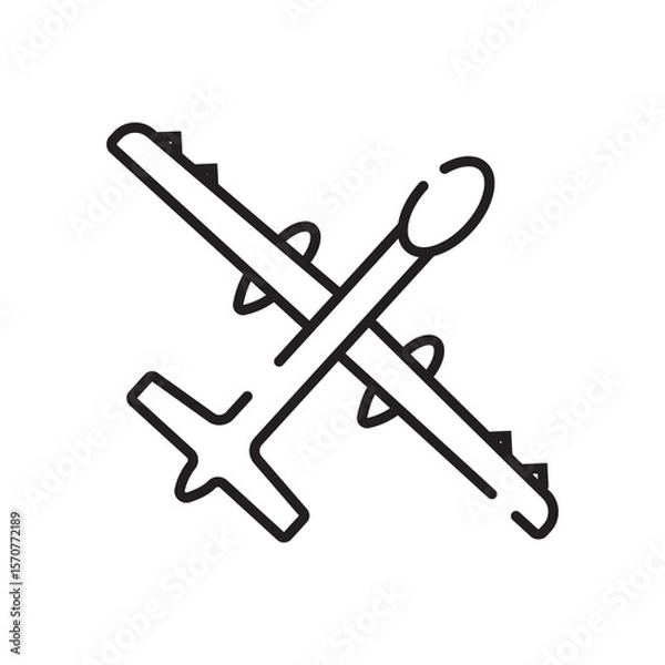 Obraz War web icons in line style. Army, battle, conflict, military, missile, refugees, bomb, tank, collection.