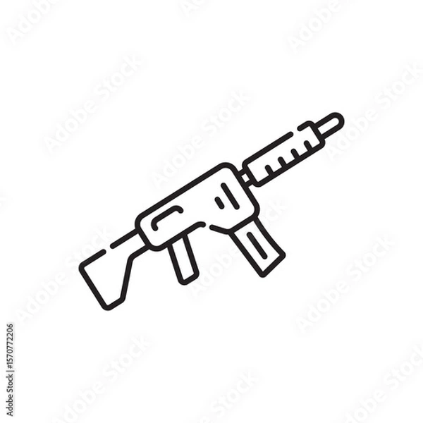 Obraz War web icons in line style. Army, battle, conflict, military, missile, refugees, bomb, tank, collection.