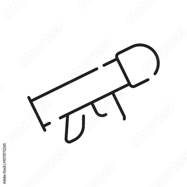 Obraz War web icons in line style. Army, battle, conflict, military, missile, refugees, bomb, tank, collection.