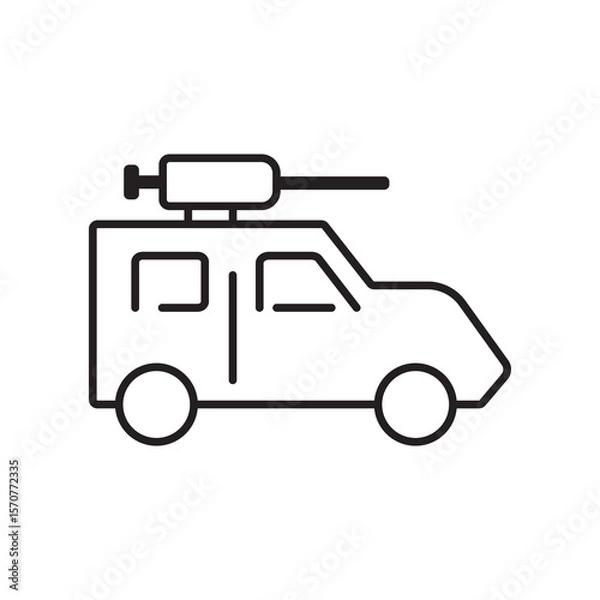 Obraz War web icons in line style. Army, battle, conflict, military, missile, refugees, bomb, tank, collection.