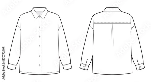 Obraz Fashion sketch of woamans classic shirt