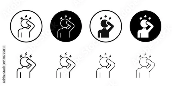 Fototapeta Headache icon simple vector isolated symbol