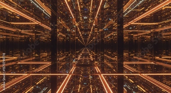 Obraz limitless reflective mirror background