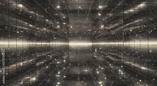 Obraz limitless reflective mirror background