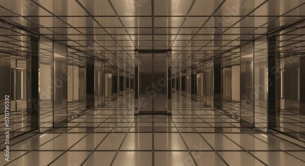 Obraz limitless reflective mirror background