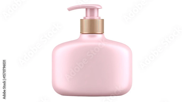 Fototapeta Pink And Gold Soap Dispenser With Pump Bottle On Transparent Background