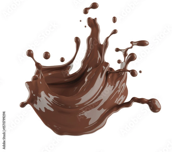 Fototapeta chocolate splash on white background.