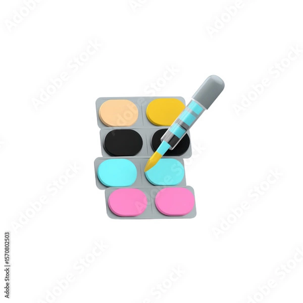Fototapeta A collection of palettes, each containing several colors. An eyedropper is shown pointing to one of the palette cards