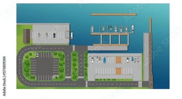 Obraz Harbor area plan illustration