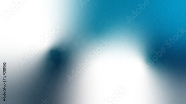 Obraz Dark blue navy aqua cyan teal white abstract background. Color gradient ombre blend. Smooth blur light fade. Bright glow wave flow. Subtle grain mesh texture. Cool tone shimmer effect