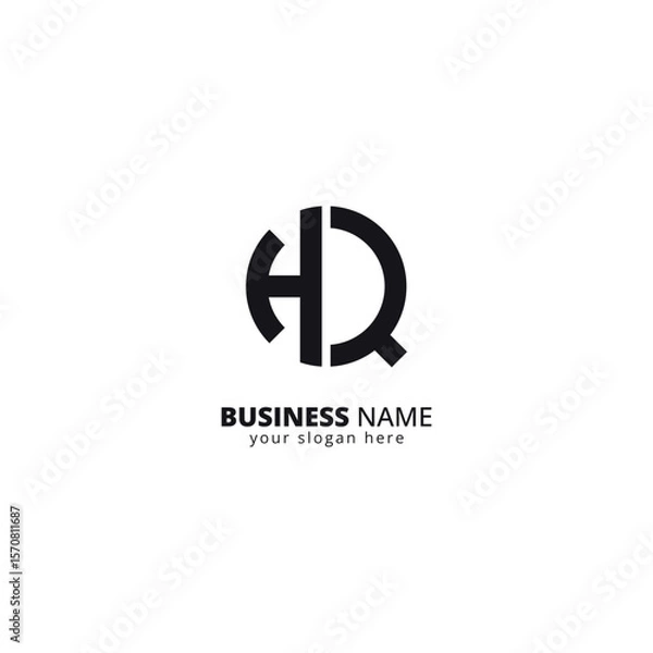 Obraz Creative Letter H and Q Logo, Bold Monogram Design.