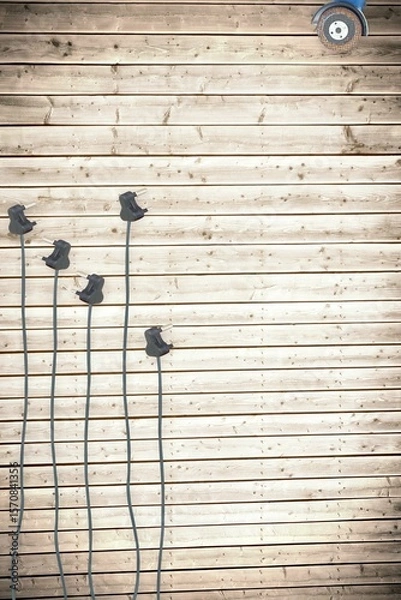Obraz Plugs on wooden background