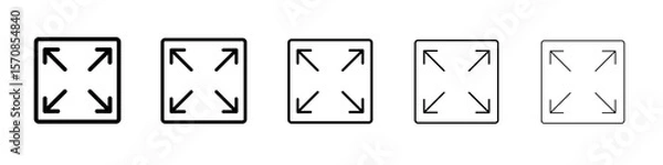 Obraz Full screen icon outline simple illustration isolated