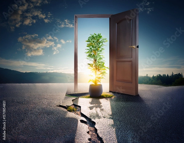 Fototapeta Life Concept. Existence survival . New life and hope concept image.