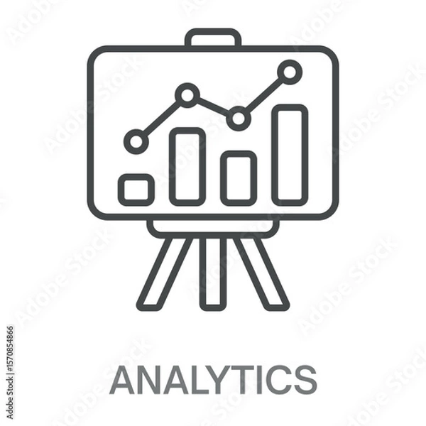 Fototapeta analytics Line Icon, Outline Symbol Illustration, Editable Stroke perfect for logos and more