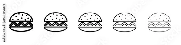 Obraz Hamburger icon outline simple illustration isolated