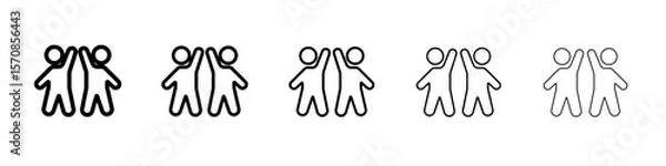 Obraz happy people icon outline simple illustration isolated