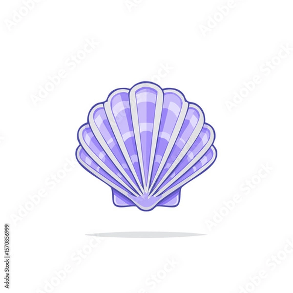Fototapeta Seashell icon isolated on black background Beautiful summer icon Single pastel seashell icon Vector illustration design