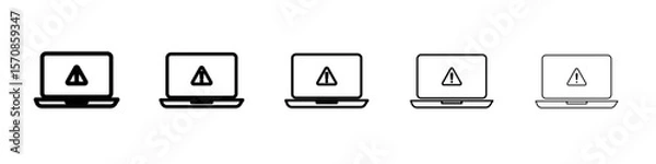 Obraz Laptop Error icon outline simple illustration isolated