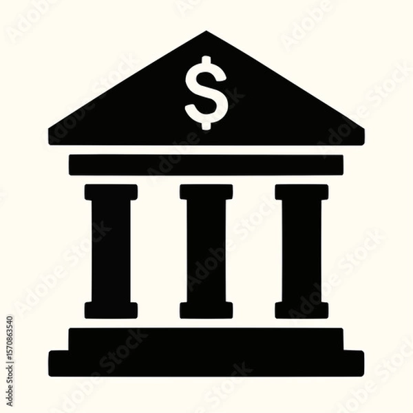 Fototapeta A classic architectural column with a dollar sign icon symbolizes the foundation of business and finance