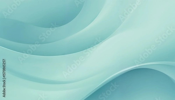 Obraz Minimalist Abstract Composition In Ocean Blue And Mint Green