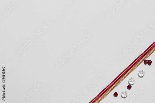 Fototapeta ビーズを使った席札素材　余白あり　白背景