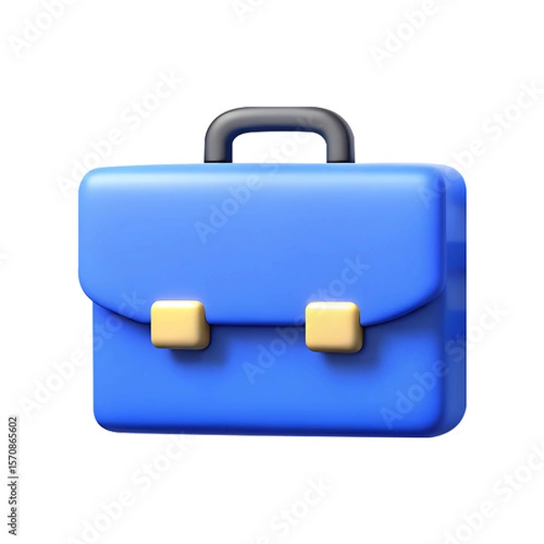 Obraz 3D Render Professional Blue Briefcase  Business Success Symbol