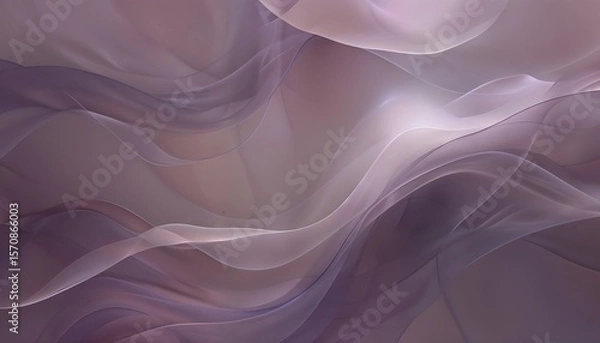 Obraz Abstract Digital Art Featuring Soft Lavender And Mauve Waves