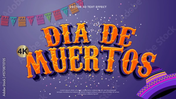 Obraz Dia de muertos vector text effect